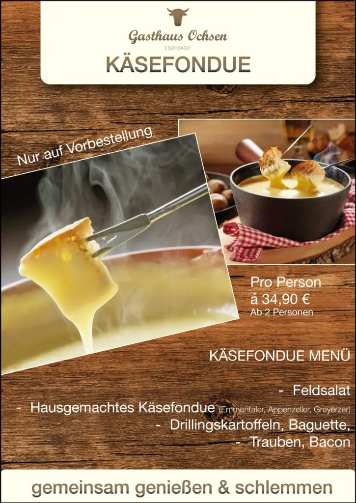 Käsefondue, Gasthaus Ochsen, Waldshut-Tiengen, Waldshut, Eschbach, Fondue,